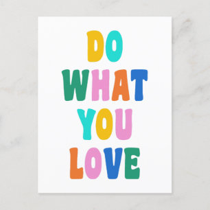 Cute Colorful inspirational Quote fold Typography Vykort