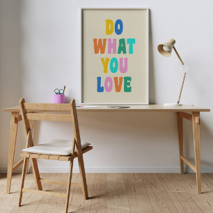 Cute Colorful inspirational Quote Wall Art Poster