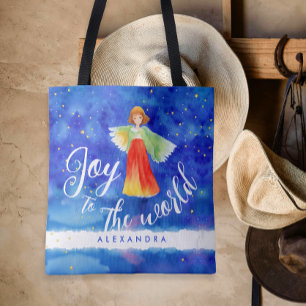 Cute Colorful Joy jul Angel Watercolor Tygkasse