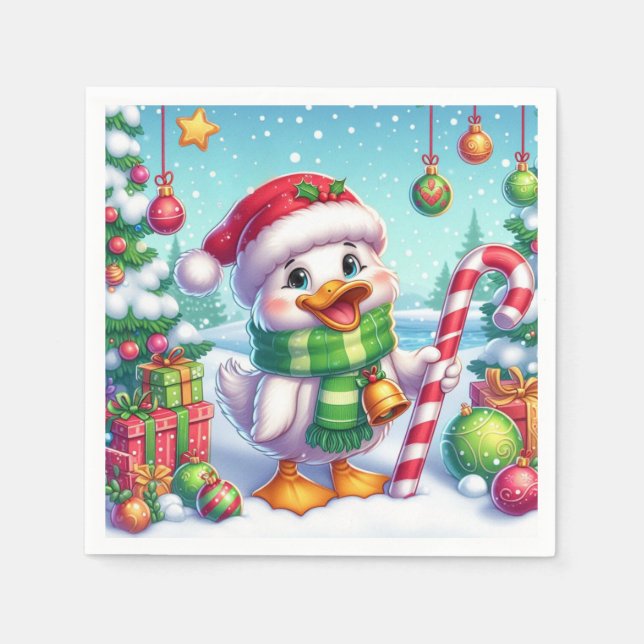 Cute Colorful jul anka Pappersservett (Framsidan)