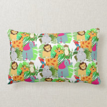 Cute Colorful Jungle Safari Tecknad Animals