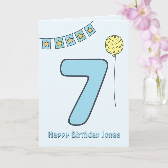 Cute Colorful Kids' 7:e Birthday Postcard Kort (Orkide)