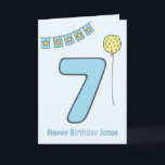 Cute Colorful Kids' 7:e Birthday Postcard Kort<br><div class="desc">NewParkLane - Söt 7:e-födelsedagskort för en sjuåring, med en stor grönt nummer sju och med en blå med vita polkadoter och en färgstark grönt och tealgarland, och en söt "Grattis på födelsedagen !"-önskan. Lägg till en namn för personlig. Du kan ändra all stilar, färg och alla storlekar efter behov. Kolla...</div>