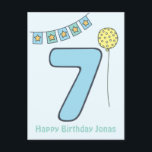 Cute Colorful Kids' 7:e Birthday Postcard Vykort<br><div class="desc">NewParkLane - Sweet 7:e Birthday-vykort för en sjuåring, med en stor grönt nummer sju och med en blå med vita polkadoter och en färgstark grönt och tealgarland, och en söt "Grattis på födelsedagen !"-önskan. Lägg till en namn för personlig. Du kan ändra all stilar, färg och alla storlekar efter behov....</div>