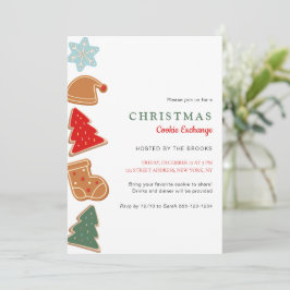 Cute Colorful Kids Christmas Cookie Exchange Party Inbjudningar