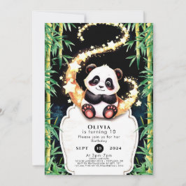 Cute Colorful Kids' Panda Birthday Inbjudningar