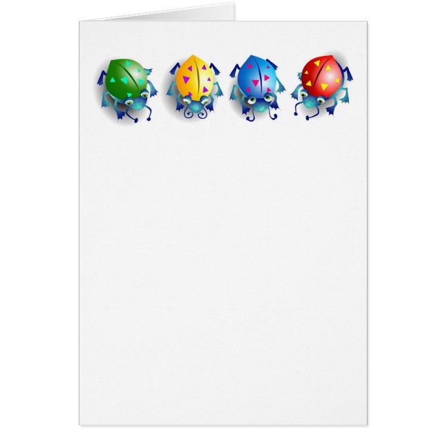 Cute Colorful Kryp Hälsningskort (Framsidan)