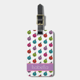 Cute Colorful Ladybug Mönster Bagagebricka