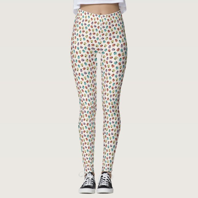 Cute Colorful Ladybugs Mönster Leggings (Framsida)