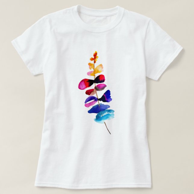 Cute colorful leaves watercolor t shirt (Design framsida)