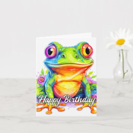Cute Colorful Little Froggie Kort
