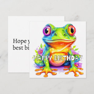 Cute Colorful Little Froggie Kort