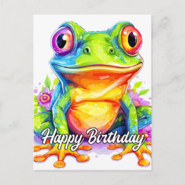 Cute Colorful Little Froggie Vykort