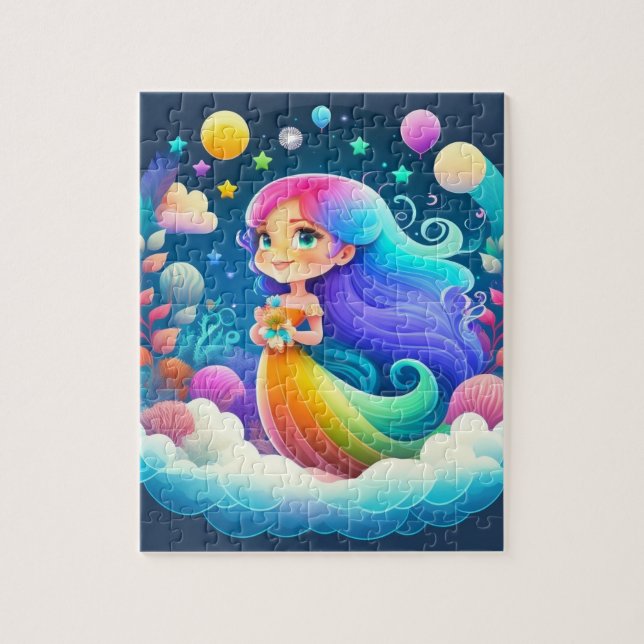 Cute Colorful Little Princess med Rainbow Pussel (Vertikal)