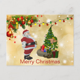Cute, Colorful Ljus, Jultomten, Elf, Jul Vykort