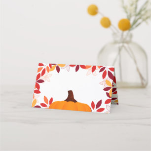 Cute Colorful Löv Pumpkin Ram Placeringskort