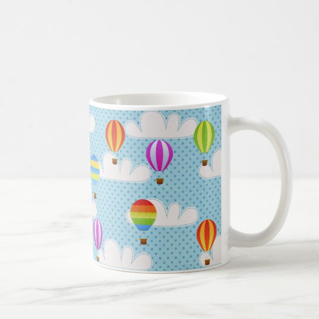 Cute Colorful Luftballongs Mönster Kaffemugg (Höger)