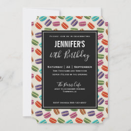 Cute Colorful Macarons Mönster Birthday Inbjudningar