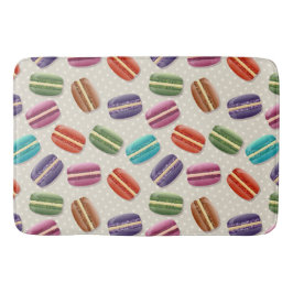 Cute Colorful Macarons Mönster med Polka dots Badrumsmatta