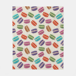 Cute Colorful Macarons Mönster med Polka dots Fleecefilt