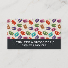 Cute Colorful Macarons Mönster med Polka dots Visitkort