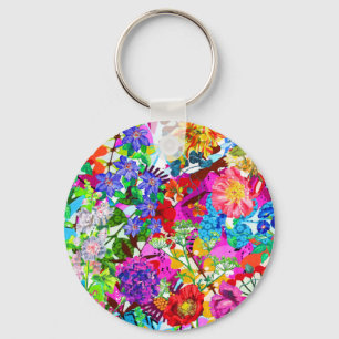 Cute Colorful magic blommor All-Over-Print T-Shirt Nyckelring