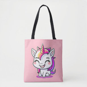 Cute Colorful Magic Lycklig Unicorn Artwork Tygkasse
