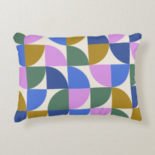 Cute Colorful Modern Geometric Shapes Mönster Blu Prydnadskudde