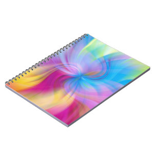 Cute Colorful Modern Trendig Rosa Blue Swirl Anteckningsbok