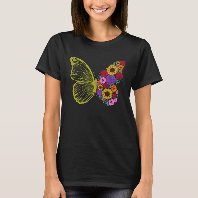 Cute Colorful Monarch Butterfly Flower  Butterflie T Shirt (Framsida)