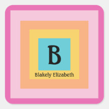 Cute & Colorful Monogram Brev Namn Girly Roligt