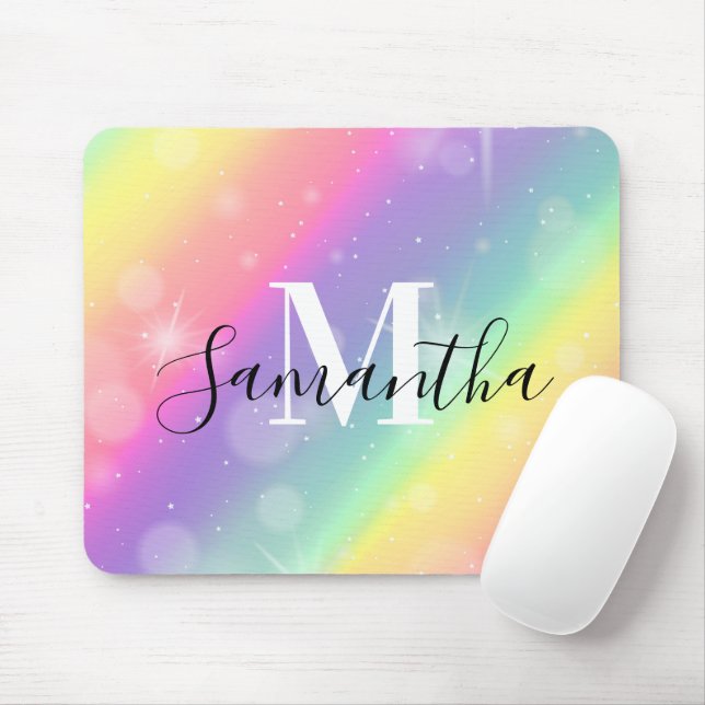 Cute Colorful Monogram Musmatta (Med mus)