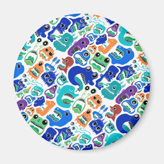 Cute colorful monsters ansikte mönster Fodral-Mate Magnet (Framsidan)