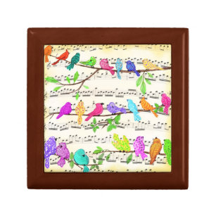 Cute Colorful Musical Birds Symphony - Lycklig Sån Minnesask