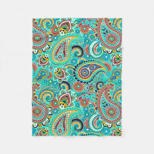 Cute Colorful Paisley Fleecefilt