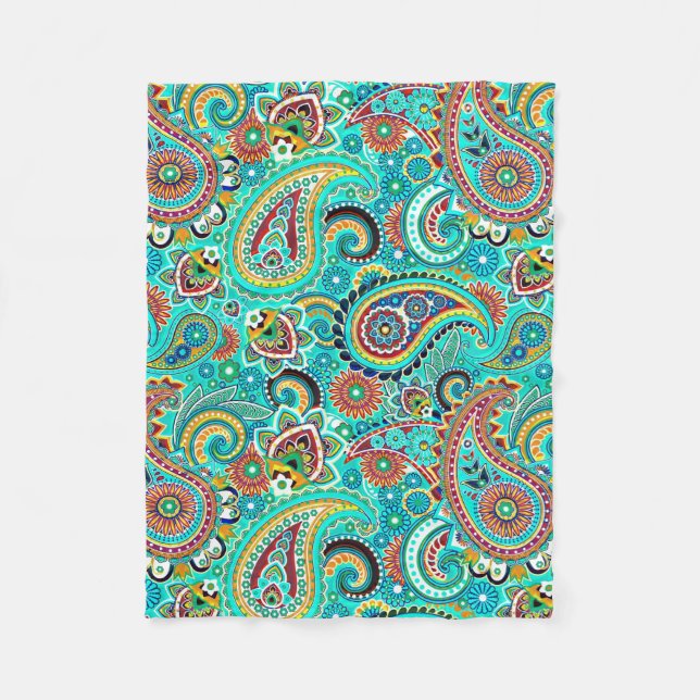 Cute Colorful Paisley Fleecefilt (Framsidan)