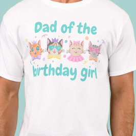 Cute Colorful Pappa i Birthday Girl Kattunge T Shirt