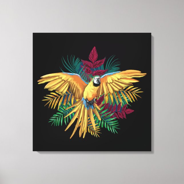 Cute colorful Parrot Design Canvastryck (Framsida)
