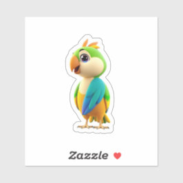 Cute Colorful Parrot Sticker Klistermärken