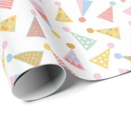 Cute Colorful Partyhats på vit Presentpapper