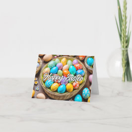 Cute Colorful Påsk Helgdag Basket Helgkort