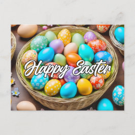Cute Colorful Påsk Helgdag Basket Vykort