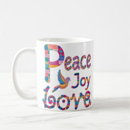 Cute Colorful Peace Kärlek Joy Jul & Hanukkah Kaffemugg