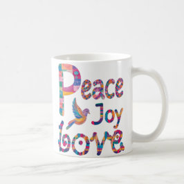 Cute Colorful Peace Kärlek Joy Jul & Hanukkah Kaffemugg