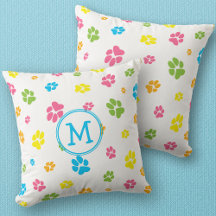Cute Colorful Pet Hund Mönster Monogram Tass avtry