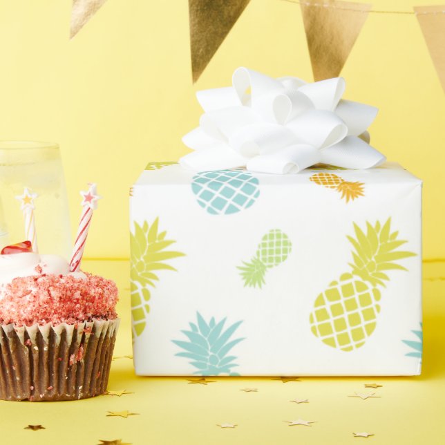 Cute Colorful PineApples Mönster Presentpapper (Födelsedagsfest)