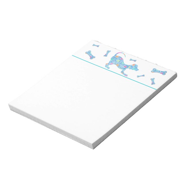 Cute Colorful Playful Dog Notepad Anteckningsblock (Roterad)