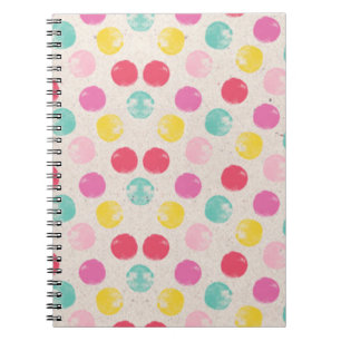 Cute Colorful Polka Dot Mönster Anteckningsbok
