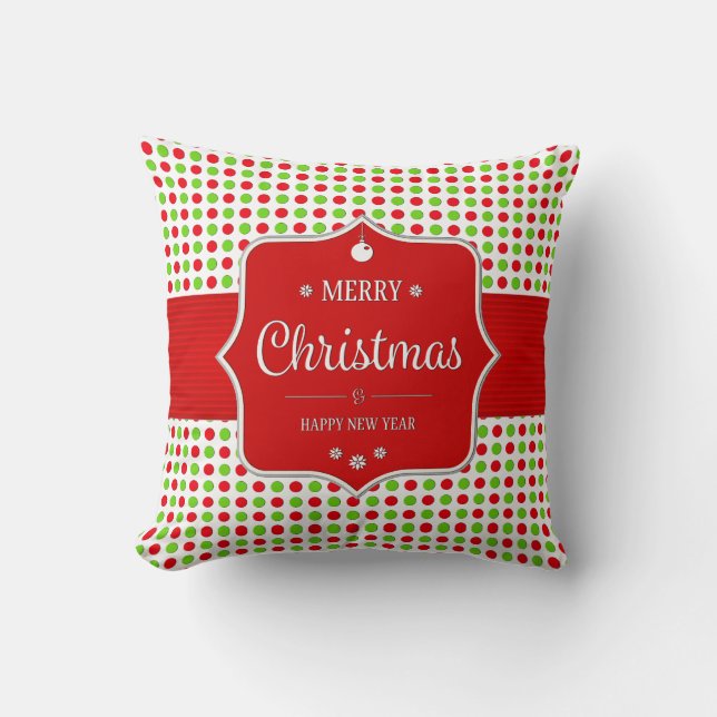 Cute Colorful Polka dots jul Kudde (Framsida)