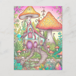 Cute Colorful Psychedelic Svamp Art Vykort